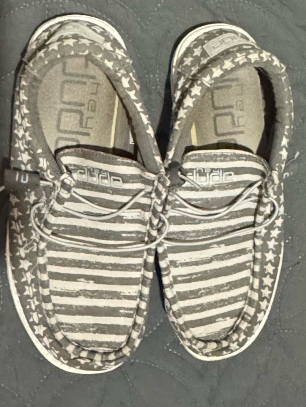 Hey Dude Gray Striped & Star Slip-On Shoes